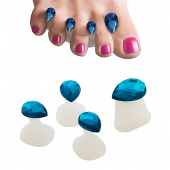 Фото Разделители для пальцев ног, Силиконовые со Стразами, Синий, Magnetic