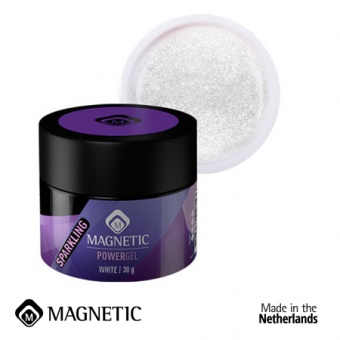 Фото Полигель для наращивания PowerGel Sparkling White Magnetic 30g